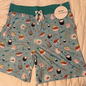 Little Sleepies Men’s Large Sleep Shorts Sushi NWT